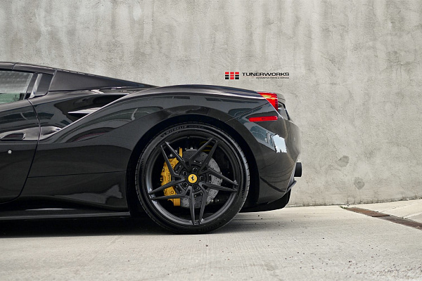 Фото дисков Anrky S1-X3 Черный сатин на Ferrari 488