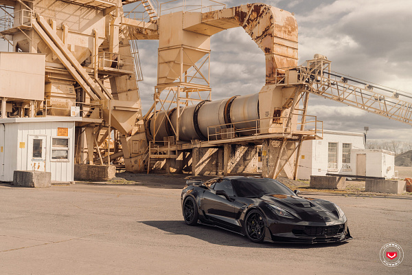 Фото дисков Vossen EVO-4R (3-Piece) Черный сатин на Chevrolet Corvette C7