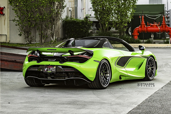 Фото дисков Strasse Wheels SV10M Deep Concave FS Черный глянец на McLaren 720S