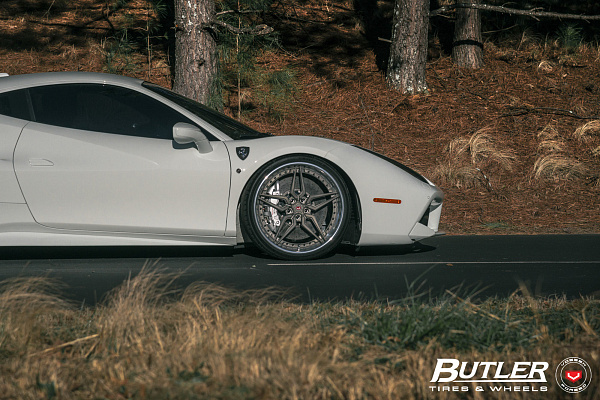 Фото дисков Vossen M-X1 (3-Piece) Сатиновый темный лак на Ferrari 488