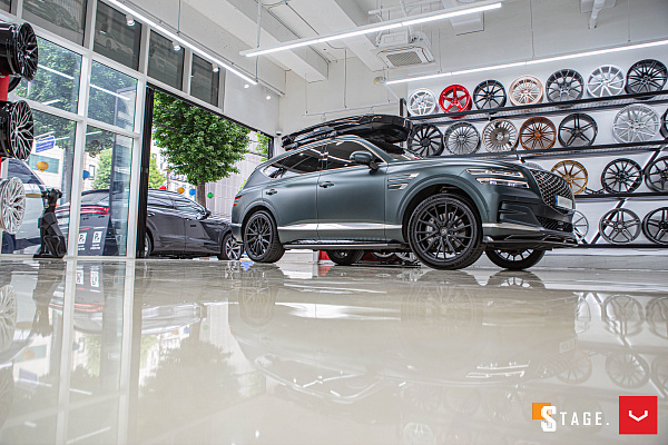 Фото дисков Vossen HF-4T Черный сатин на Genesis GV80