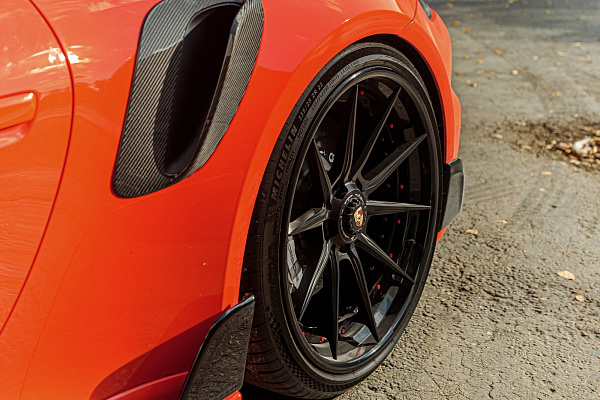 Фото дисков Strasse Wheels SV10 Deep Concave Duoblock Черный сатин на Porsche 911 VIII