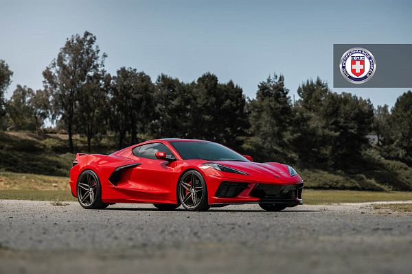 Фото дисков HRE P107SC Сатиновая бронза на Chevrolet Corvette C8