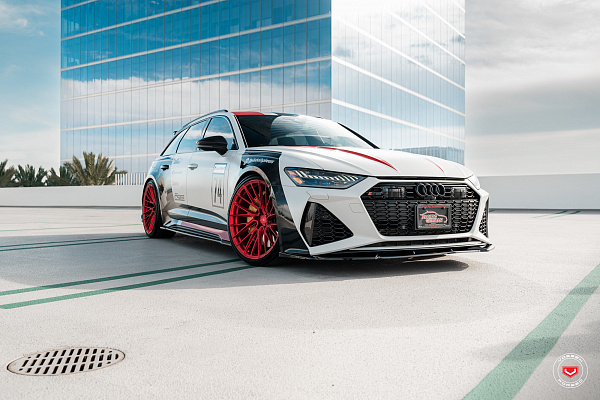 Фото дисков Vossen EVO-6TR Красный сатин на Audi A/RS 6 (C8)