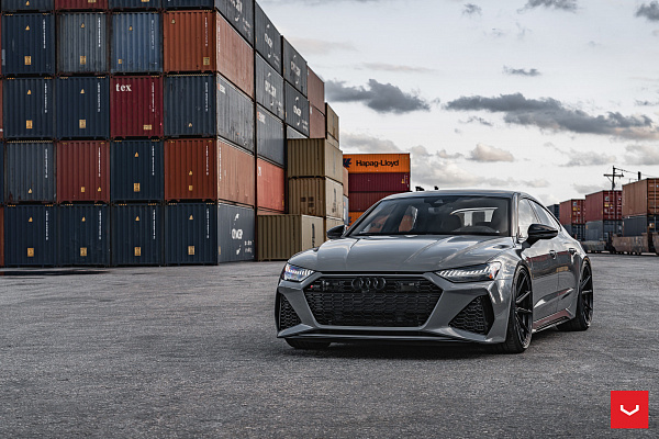 Фото дисков Vossen HF-3 Черный глянец на Audi A/RS 7 (4K)