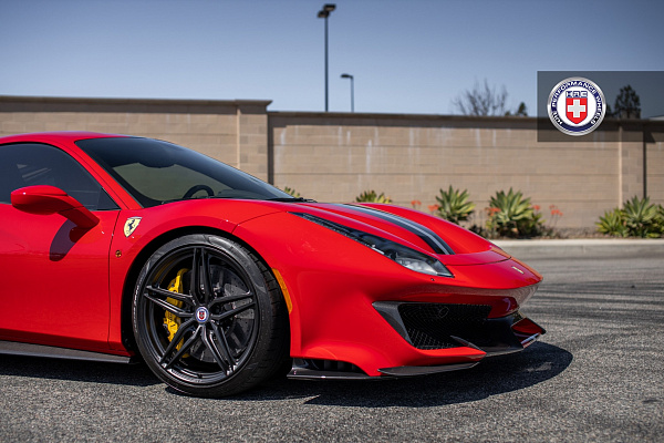 Фото дисков HRE P107SC Черный сатин на Ferrari 488