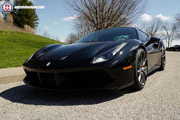 Фото дисков HRE S204 Сатиновый графит на Ferrari 488
