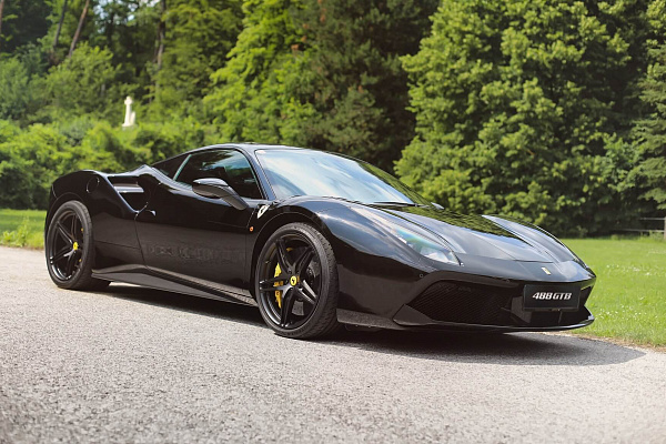 Фото дисков HRE P107 Черный сатин на Ferrari 488