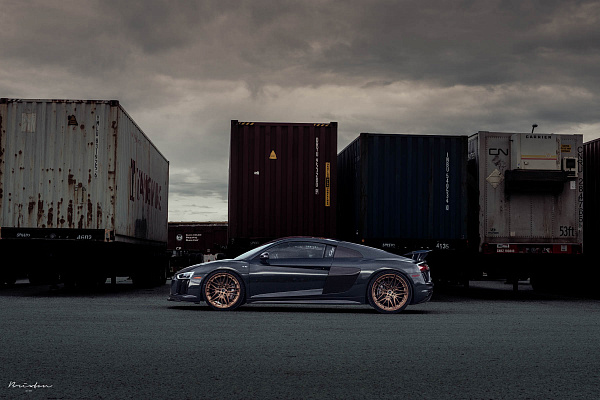 Фото дисков Brixton Forged VL4 Сатиновая бронза на Audi R8 (4S)