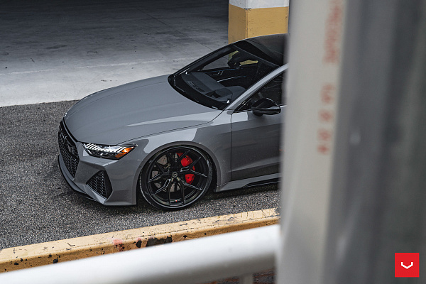Фото дисков Vossen HF-5 Черный сатин на Audi A/RS 7 (4K)