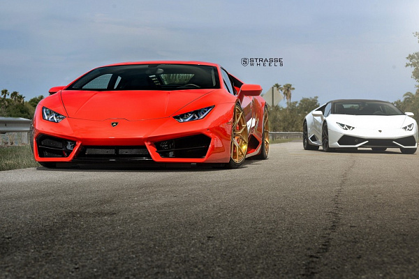 Фото дисков Strasse Wheels SM5R Deep Concave Monoblock Сатиновая медь на Lamborghini Huracan