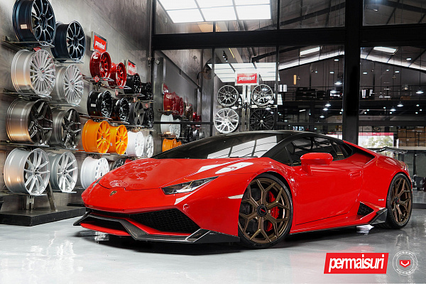 Фото дисков NOVITEC NL4 Сатиновая бронза на Lamborghini Huracan