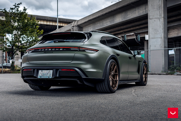 Фото дисков Vossen HF-5 Сатиновая бронза на Porsche Taycan I