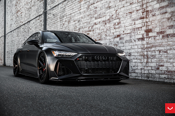 Фото дисков Vossen HF-5 Черный сатин на Audi A/RS 7 (4K)