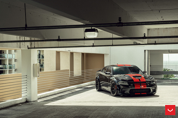 Фото дисков Vossen HF-5 Черный сатин на Dodge Charger VII