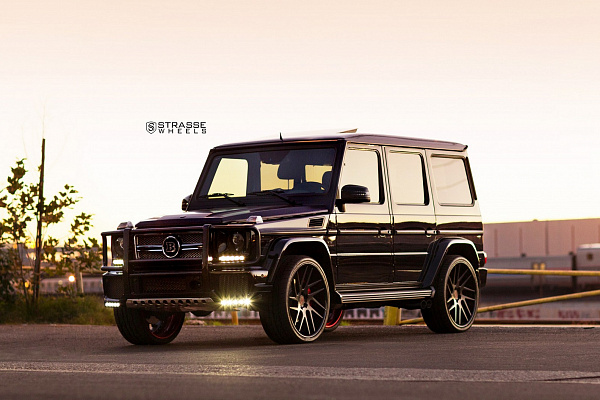Фото дисков Strasse Wheels SM7T Deep Concave Черный сатин на Mercedes-Benz G-Class II