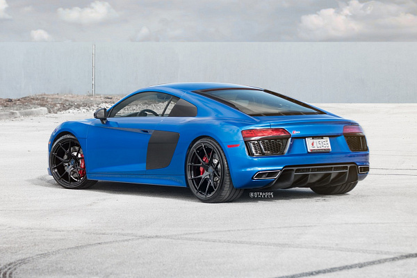 Фото дисков Strasse Wheels SM5R Deep Concave Monoblock Черный глянец на Audi R8 (4S)