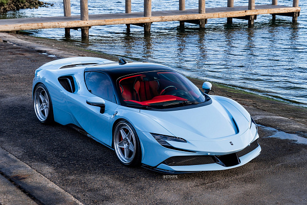 Фото дисков Strasse Wheels F5 Track Глянцевый лак на Ferrari SF90