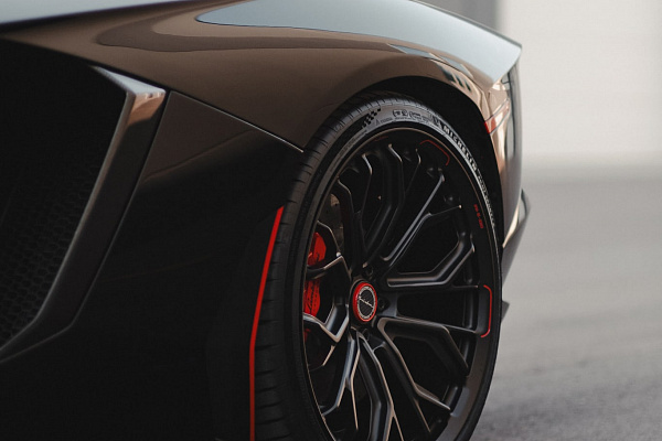 Фото дисков Brixton Forged PF10-RS Черный глянец на Lamborghini Aventador