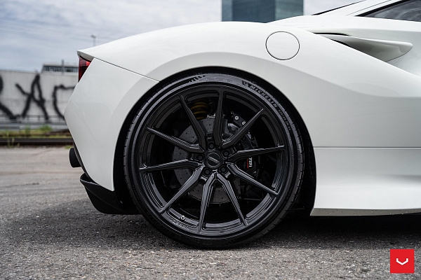 Фото дисков Vossen HF-3 Черный сатин на Ferrari F8