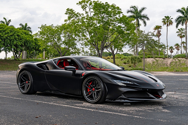 Фото дисков Strasse Wheels SV4-RS Deep Concave FS Черный сатин на Ferrari SF90