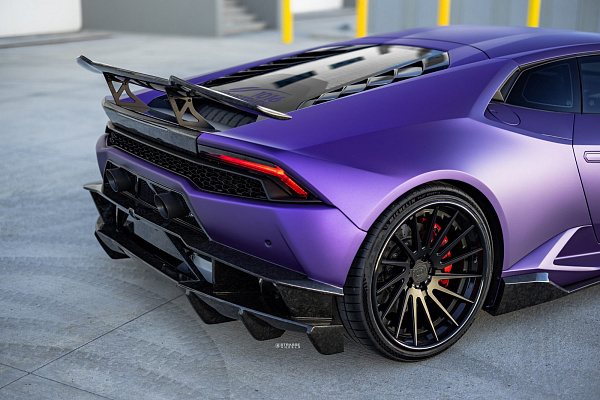 Фото дисков Strasse Wheels SV15T Deep Concave FS Черный матовый на Lamborghini Huracan