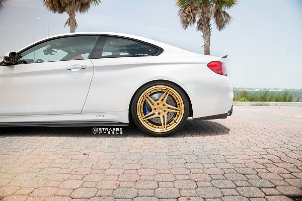 Фото дисков Strasse Wheels SV2T Deep Concave FS Сатиновое золото на BMW 4/M4 (F32/F82)