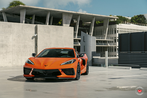 Фото дисков Vossen EVO-5 Черный сатин на Chevrolet Corvette C8