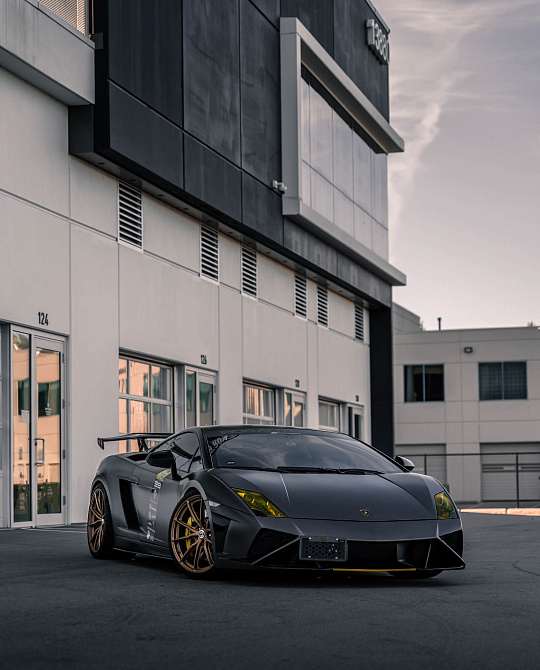 Фото дисков P104SC Сатиновое темное золото на Lamborghini Gallardo