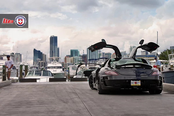 Фото дисков HRE S104 Черный сатин на Mercedes-Benz SLS AMG