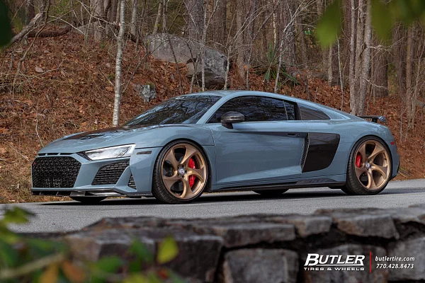 Фото дисков HRE 522M Сатиновое темное золото на Audi R8 (4S)