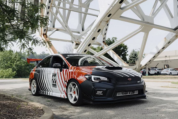 Фото дисков Motegi Racing MR159 BATTLE V Белый глянец на Subaru WRX VA