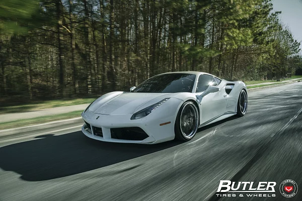 Фото дисков Vossen M-X1 (3-Piece) Сатиновый темный лак на Ferrari 488