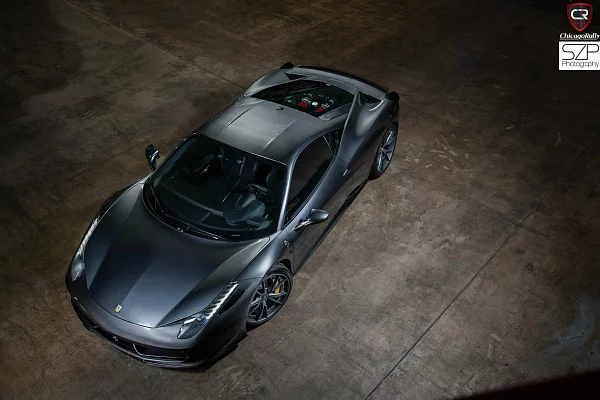 Фото дисков HRE S104 Сатиновый графит на Ferrari 458