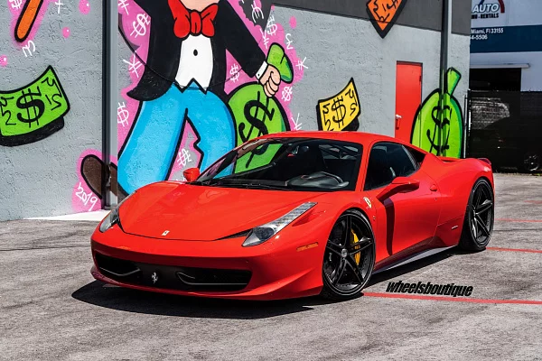 Фото дисков HRE S207 Черный сатин на Ferrari 458