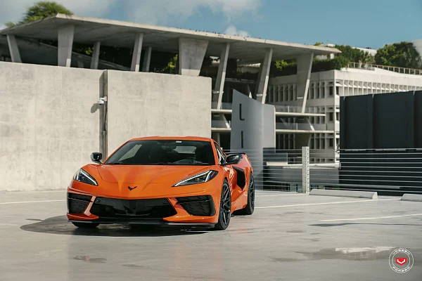 Фото дисков Vossen EVO-5 Черный сатин на Chevrolet Corvette C8