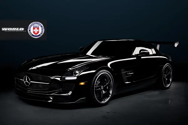 Фото дисков HRE S107 Черный сатин на Mercedes-Benz SLS AMG