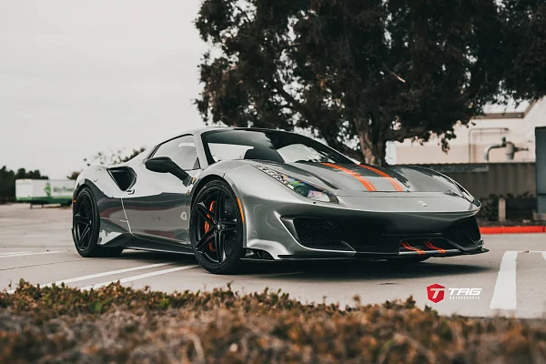 Фото дисков HRE P207 Черный сатин на Ferrari 488