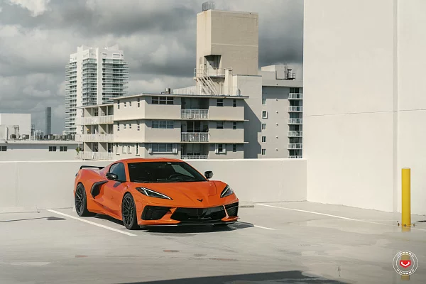 Фото дисков Vossen EVO-5 Черный сатин на Chevrolet Corvette C8