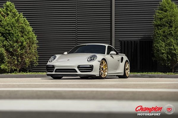Фото дисков Vossen RS74 Глянцевое золото на Porsche 911 VII