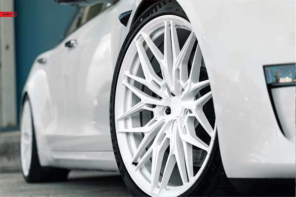 Фото дисков Anrky S1-X1 Белый глянец на Tesla Model S