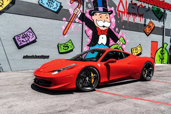 Фото дисков HRE S207 Черный сатин на Ferrari 458