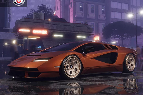 Фото дисков HRE 454 GTM Сатиновая шампань на Lamborghini Countach