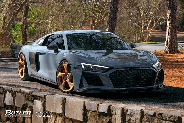 Фото дисков HRE 522M Сатиновое темное золото на Audi R8 (4S)