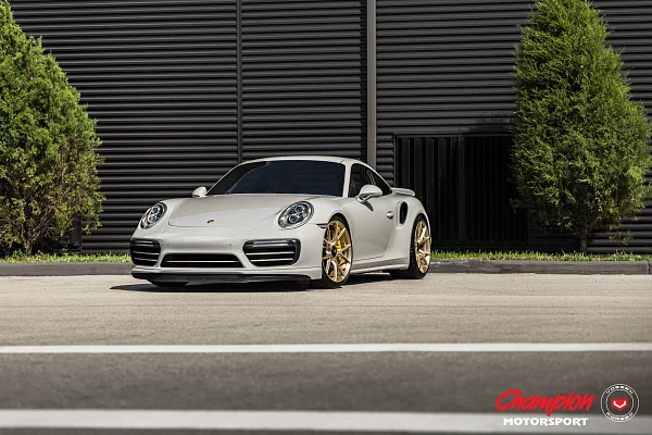 Фото дисков Vossen RS74 Глянцевое золото на Porsche 911 VII